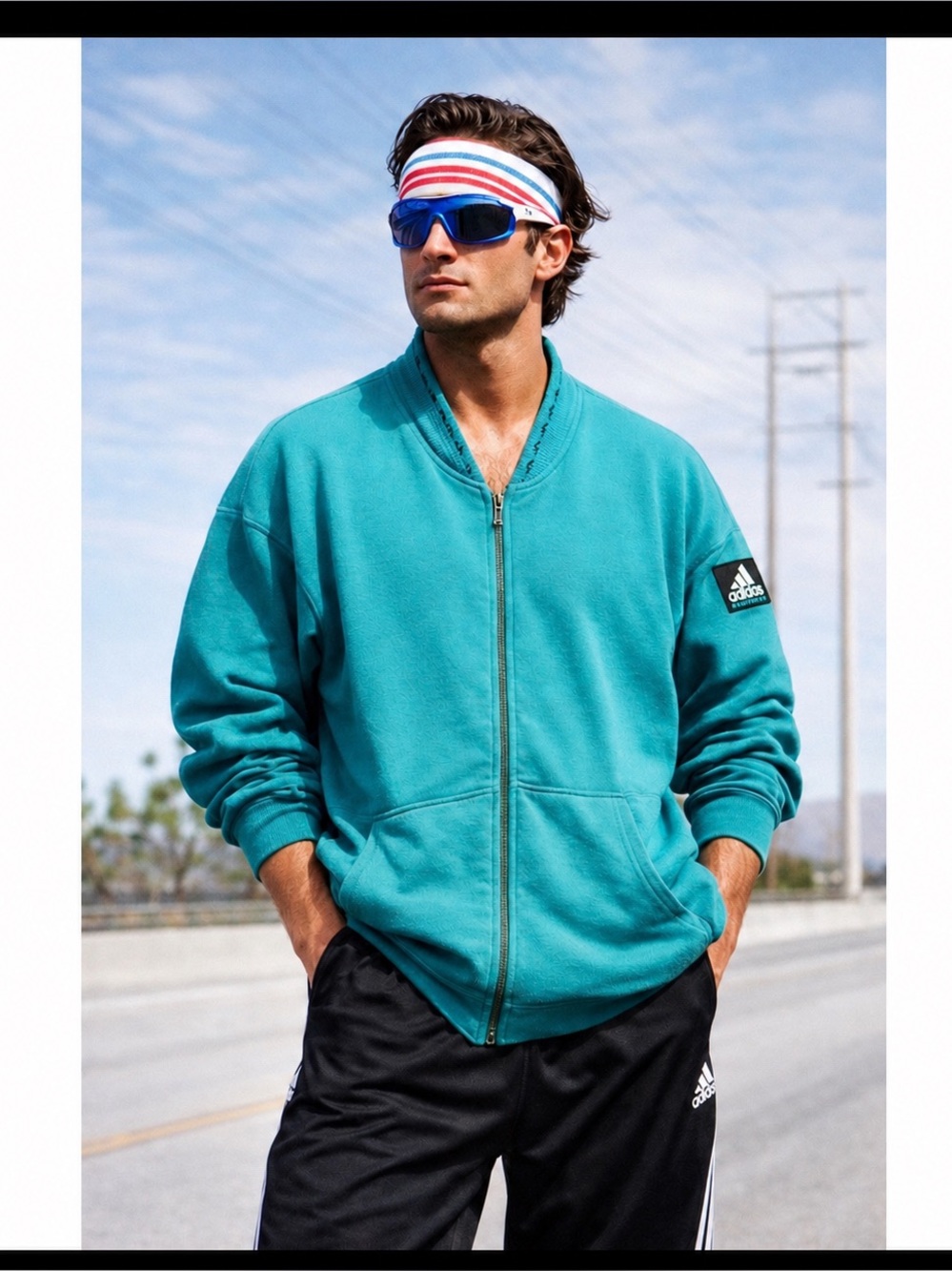 Vintage ADIDAS Equipment Track Jacket Mens Medium Green Logo 1990s